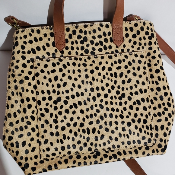NEW Madewell small transport zip top spotted calf hair crossbody - Picture 12 of 14